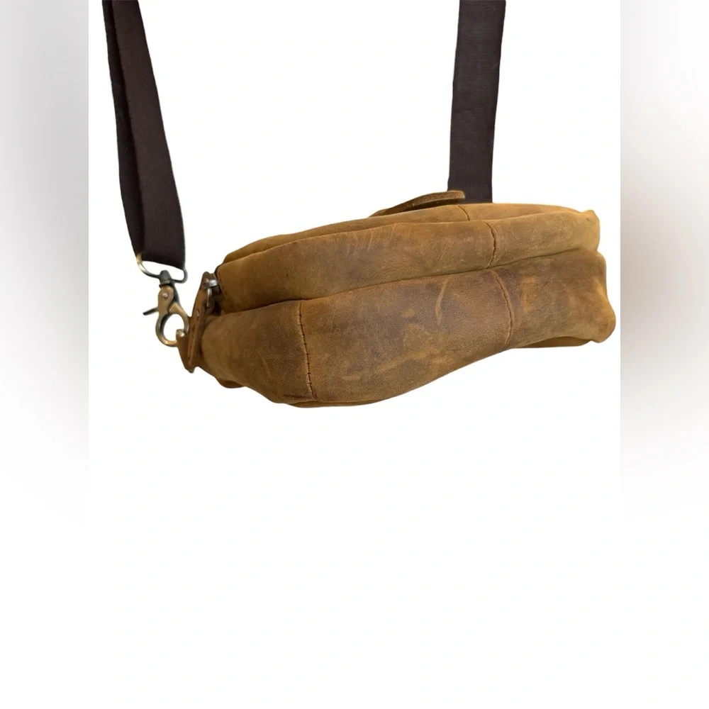Genuine distressed Leather satchel Crossbody Adjustable Waist Pack